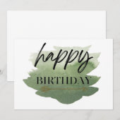 Waterverf Birthday Kaart (Voorkant / Achterkant)