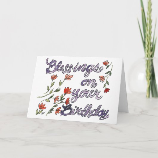 Waterverf Birthday Kaart (Voorkant)