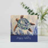 Waterverf Birthday Notecard Bedankkaart (Staand voorkant)