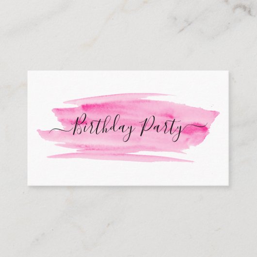 Waterverf Birthday Party Ticket (Voorkant)