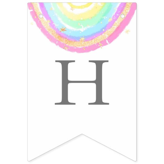 Waterverf Birthday Party Vlaggetjes (Tweede vlag)