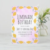 Waterverf - Birthday - roze gele grenskunst Kaart (Staand voorkant)