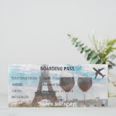 Waterverf Birthday verrassing Paris kaart (Staand voorkant)