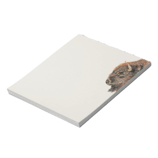 Waterverf Bison Buffalo Animal Natuur Art Notitieblok (Linkerzijde)