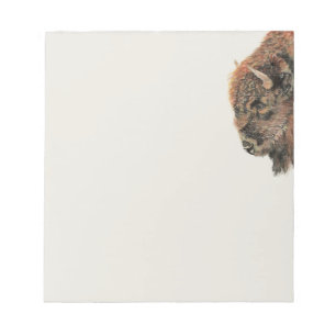 Waterverf Bison Buffalo Animal Natuur Art Notitieblok
