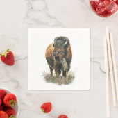 Waterverf Bison Buffalo Animal Natuur Art Servet (Insitu)