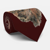 Waterverf Bison Buffalo Animal Natuur Stropdas (Opgerold)