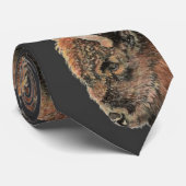 Waterverf Bison Buffalo Animal Natuur Stropdas (Opgerold)