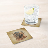 Waterverf Bison Buffalo Dierlijke Natuur in het wi Kartonnen Onderzetters (Insitu)