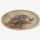 Waterverf Bison Buffalo Dierlijke Natuur in het wi Papieren Bordje (Gekanteld)