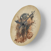 Waterverf Bison Buffalo Dierlijke Natuur in het wi Ronde Klok (Hoek)