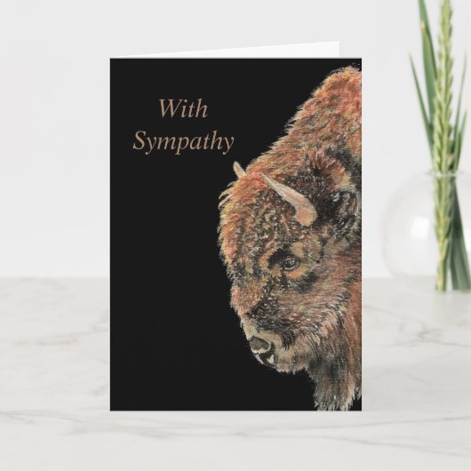 Waterverf Bison Buffalo Natuur in het wild Kaart (Voorkant)