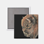 Waterverf Bison Buffalo Natuur in het wild Magneet (Voorkant / Achterkant)