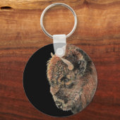 Waterverf Bison Buffalo Natuur in het wild Sleutelhanger (Voorkant)