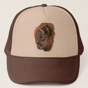 Waterverf Bison Buffalo Natuur in het wild Trucker Pet
