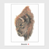 Waterverf Bison Buffalo Wildlife Animal Art Sticker (Vel)