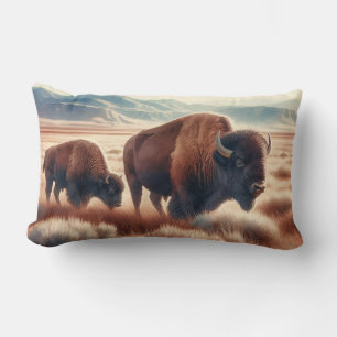 Waterverf Bison op de Plains Decoupage Kussen