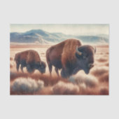 Waterverf Bison op de Plains Decoupage Tissuepapier (Voorkant)