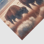 Waterverf Bison op de Plains Decoupage Tissuepapier (Detail)