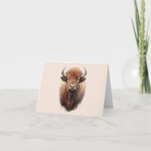 Waterverf Bison Portrait