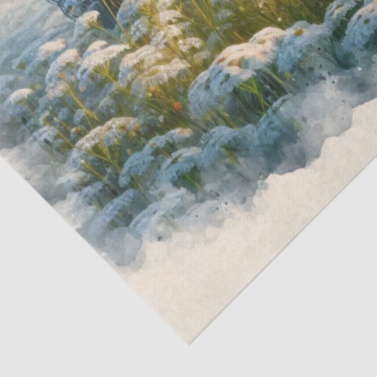 Waterverf Bison White Wildflower Decoupage Tissuepapier (Detail)