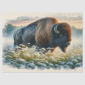 Waterverf Bison White Wildflower Decoupage Tissuepapier (Voorkant)