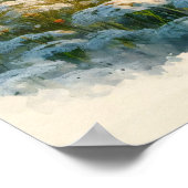 Waterverf Bison White Wildflower Poster (Hoek)