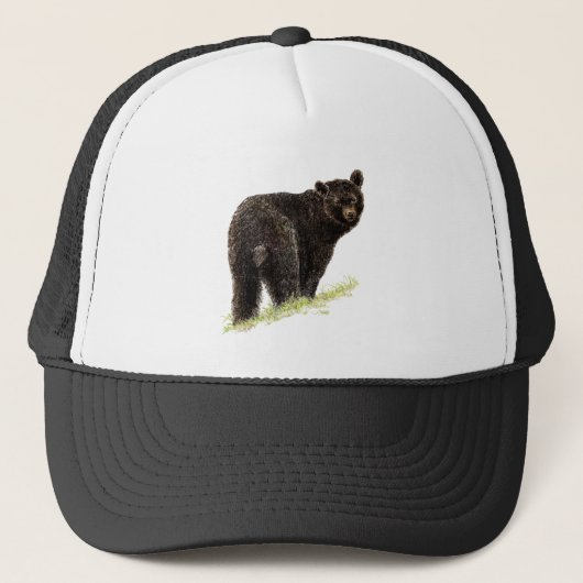 Waterverf Black Beer Animal Art Natuur Wildlife Trucker Pet (Voorkant)