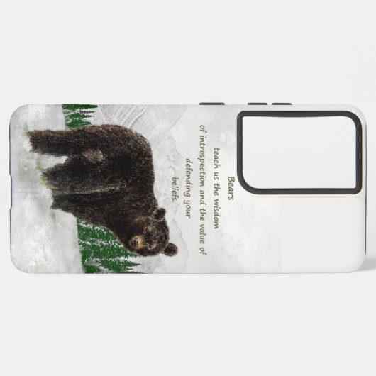 Waterverf Black Beer Animal Totem Spirit Guide Samsung Galaxy Hoesje (Linkerkant)