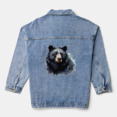 Waterverf Black Beer Animal Wildlife Natuur Art Denim Jacket (Achterkant)