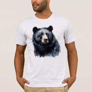 Waterverf Black Beer Animal Wildlife Natuur Art T-shirt