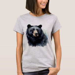 Waterverf Black Beer Animal Wildlife Natuur Art T-shirt