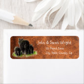 Waterverf Black Beer Family Animal Address Etiket (Insitu)