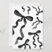 Waterverf Black Bow verjaardagsuitnodiging Kaart (Achterkant)