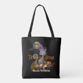 Waterverf Black Cat Trick or treat Tote Bag (Achterkant)