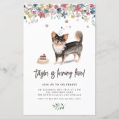 Waterverf Black Chihuahua Dog Verjaardagsuitnodigi (Voorkant)