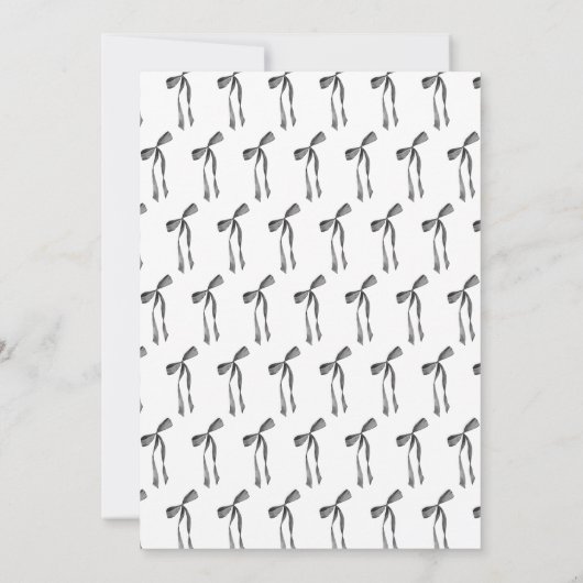 Waterverf Black Coquette Bow Vrijgezellenfeest Kaart (Achterkant)