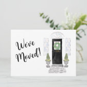 Waterverf Black Door We hebben verhuisd Aankondiging (Staand voorkant)