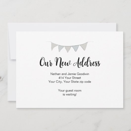 Waterverf Black Door We hebben verhuisd Aankondiging (Achterkant)