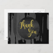 Waterverf Black en Gold Hartelijk dank Abstract Briefkaart (Voorkant / Achterkant)
