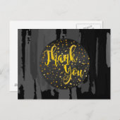 Waterverf Black Gold Hartelijk dank Abstract Briefkaart (Voorkant / Achterkant)