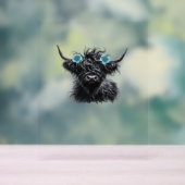 Waterverf Black Highland Koe Classic T-shirt Acryl Bord (Neutraal)