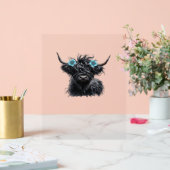 Waterverf Black Highland Koe Classic T-shirt Acryl Bord (Huwelijk)