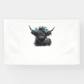 Waterverf Black Highland Koe Classic T-shirt Spandoek (Horizontaal)