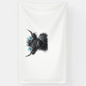 Waterverf Black Highland Koe Classic T-shirt Spandoek (Verticaal)