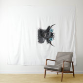 Waterverf Black Highland Koe Classic T-shirt Wandkleed (In Situ (horizontaal))