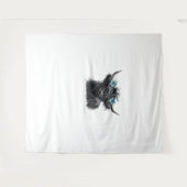 Waterverf Black Highland Koe Classic T-shirt Wandkleed (Voorkant (horizontaal))