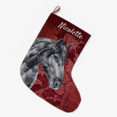 Waterverf Black Horse Persoonlijk Grote Kerstsok (Voorkant (Hangend))