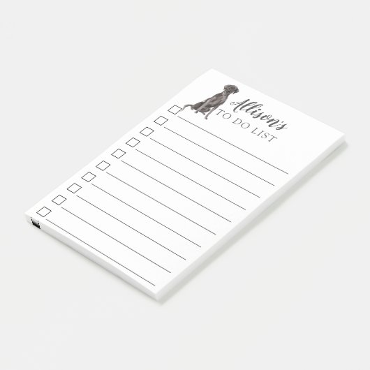 Waterverf Black Lab Dog gepersonaliseerd om lijst Post-it® Notes (Schuin)