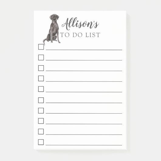 Waterverf Black Lab Dog gepersonaliseerd om lijst  Post-it® Notes (Voorkant)